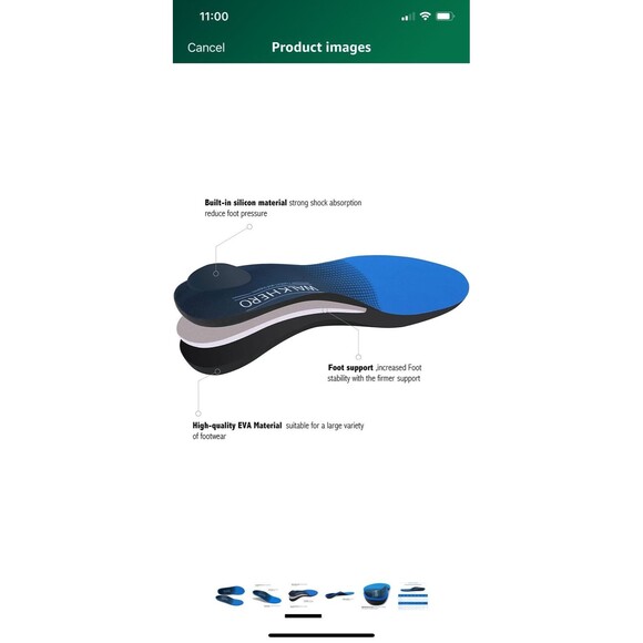 Plantar Fasciitis Insoles for Men Women Arch support- Orthotics Inserts size C - Picture 4 of 7